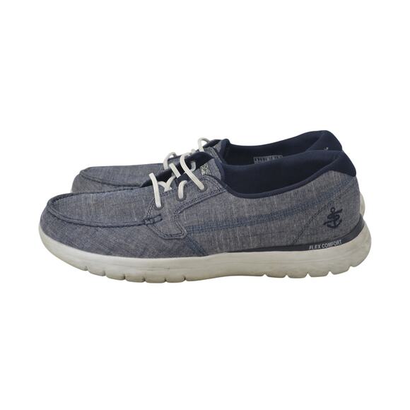 Skechers Women's Ashore Slip On Sneakers Canvas Blue Size 8 - Picture 1 of 13